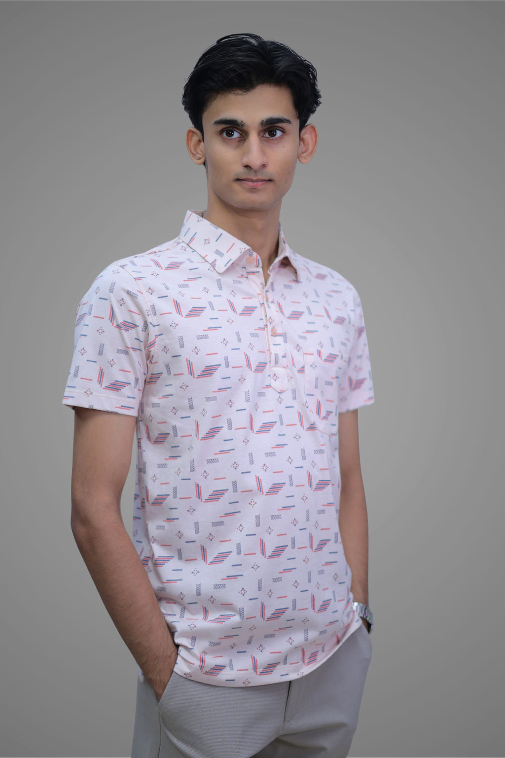 FORMAL OFFICE POLO - Random Print over Tinch of Print inspired by Classic Phone Games