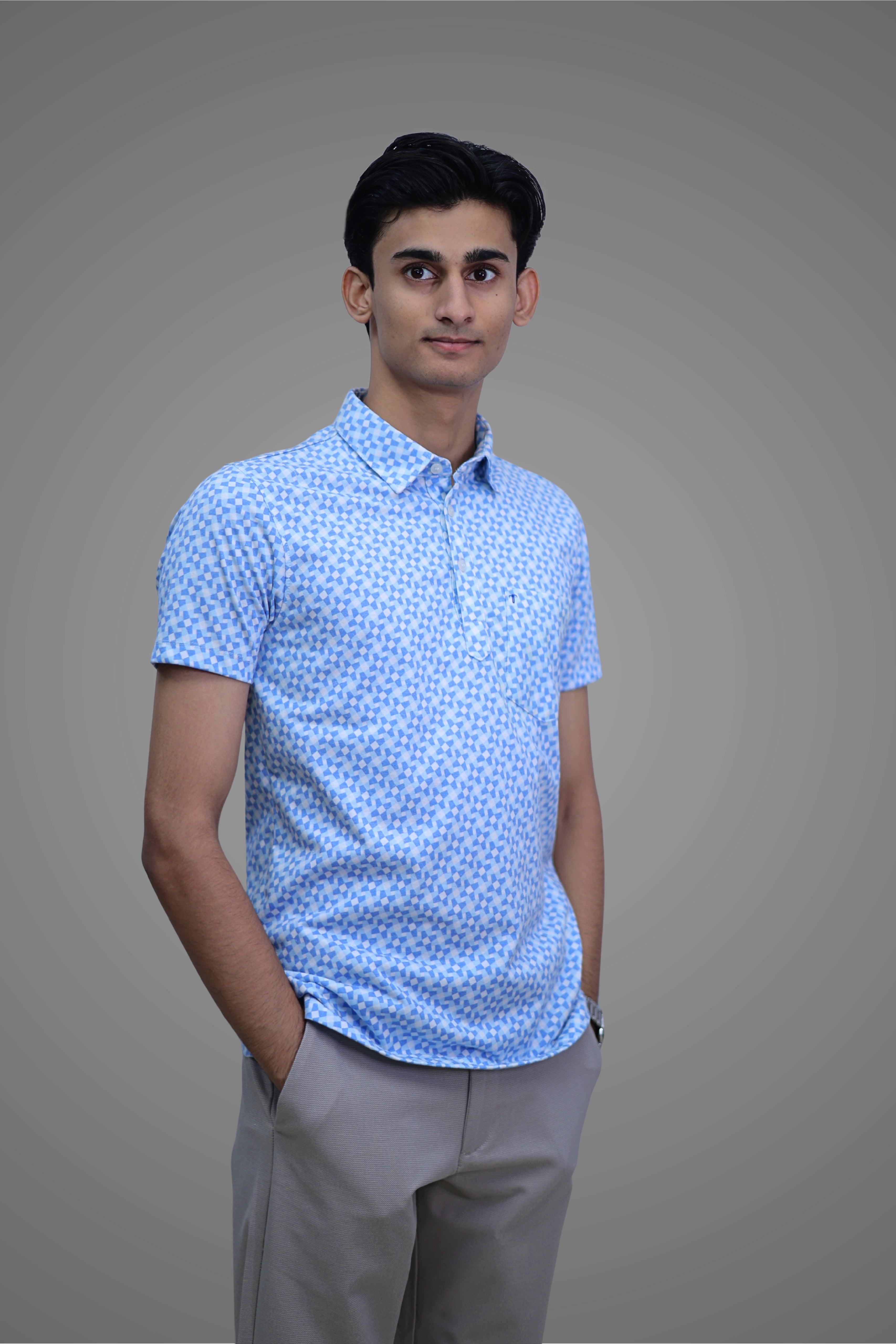 FORMAL OFFICE POLO - Blue Star Print inspired by Classic Galaxy Series
