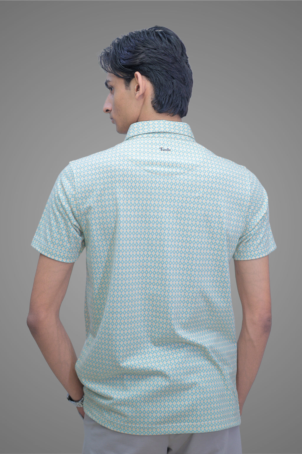 FORMAL OFFICE POLO -Light Yellow/Light Green Print inspired by Pure Elegance