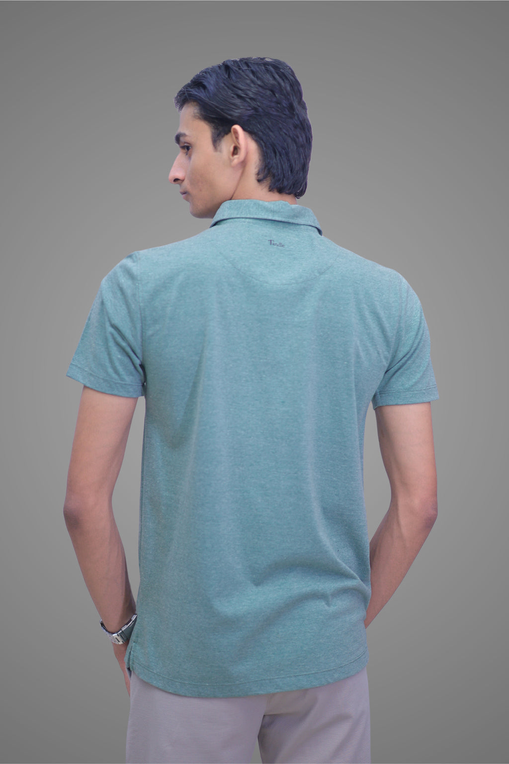 FORMAL OFFICE POLO -Dark Green Melange inspired by Retro Solid Series