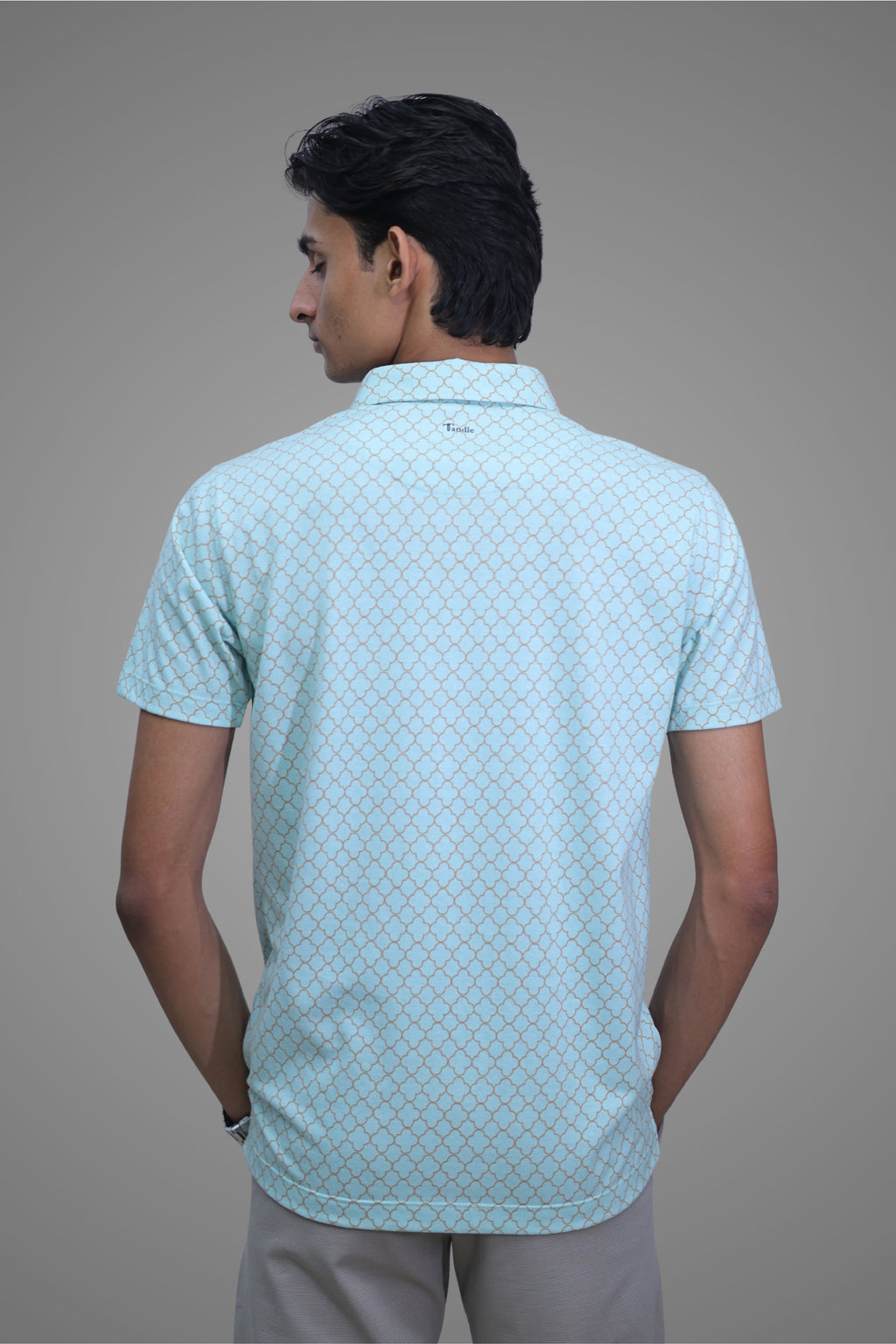 FORMAL OFFICE POLO - Light Sea Green Print inspired by Royal Living