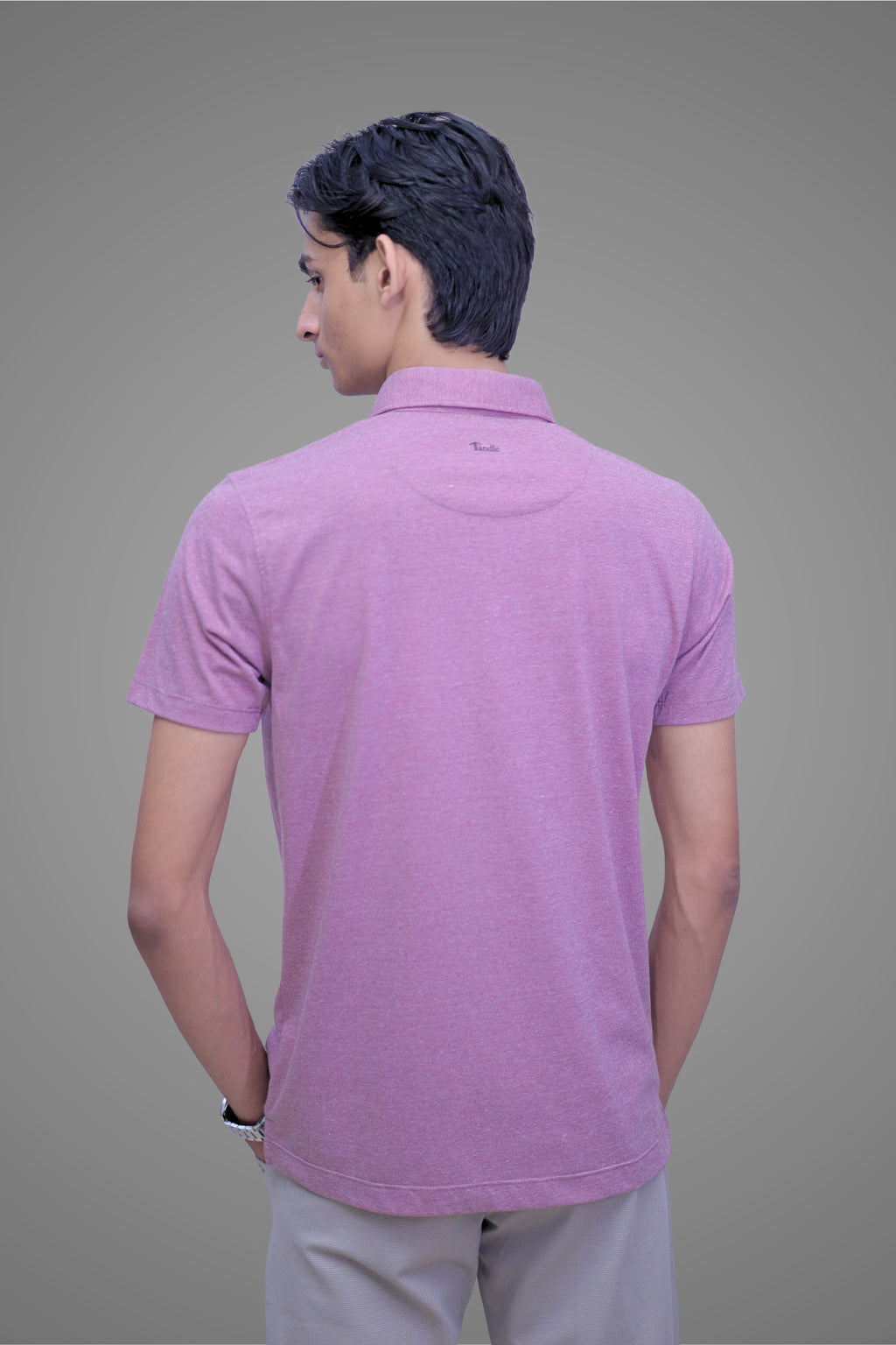 FORMAL OFFICE POLO -Light Purple Melange inspired by Retro Solid Series