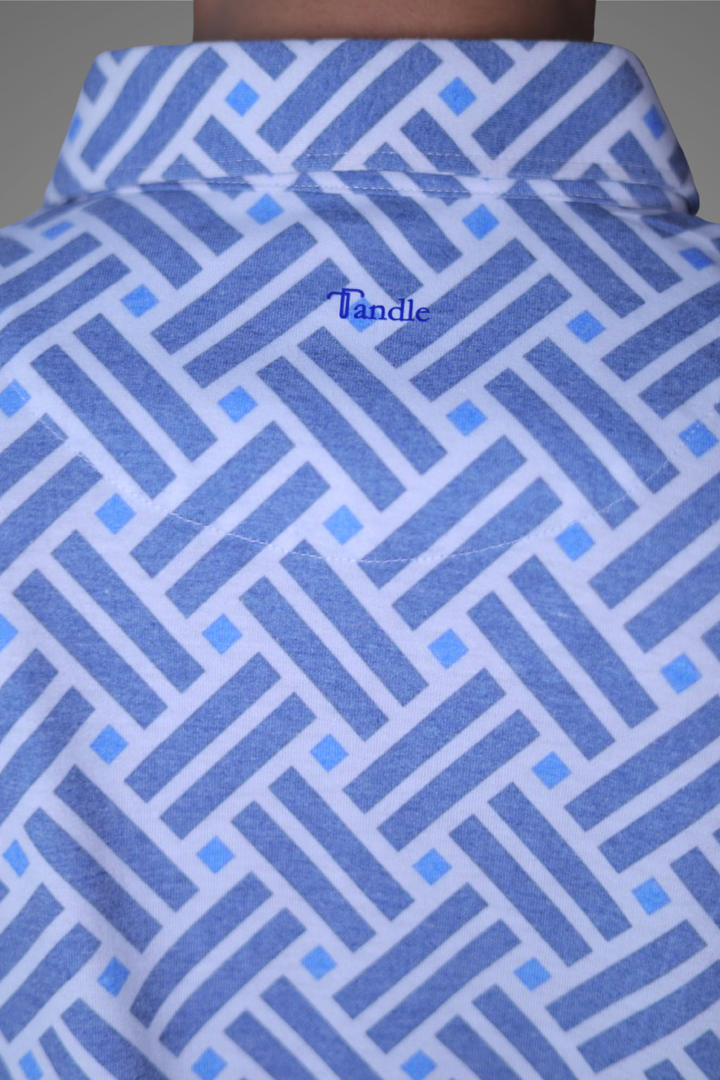 FORMAL OFFICE POLO - Shades of Blue inspired by Weaving Art