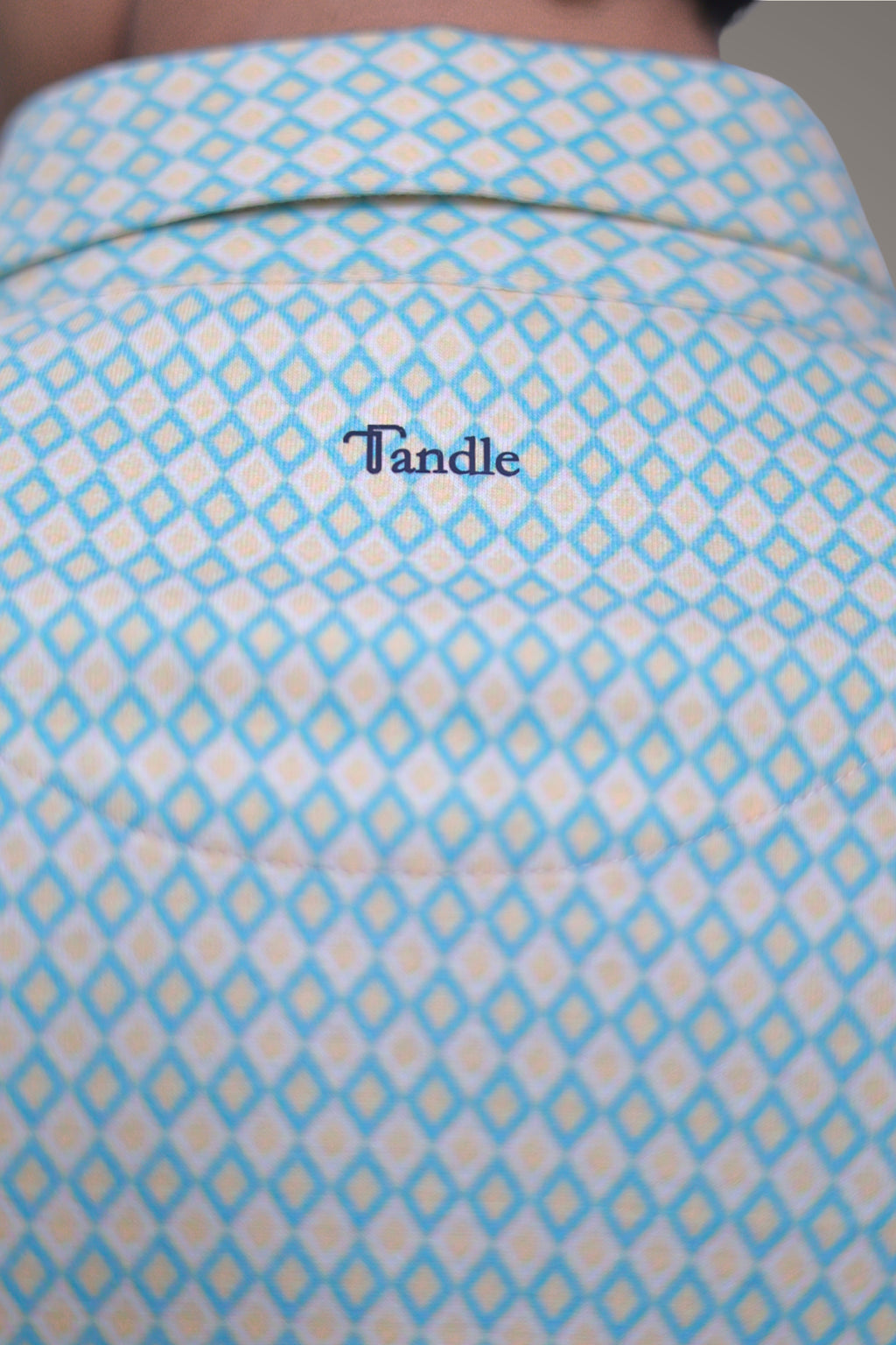 FORMAL OFFICE POLO -Light Yellow/Light Green Print inspired by Pure Elegance