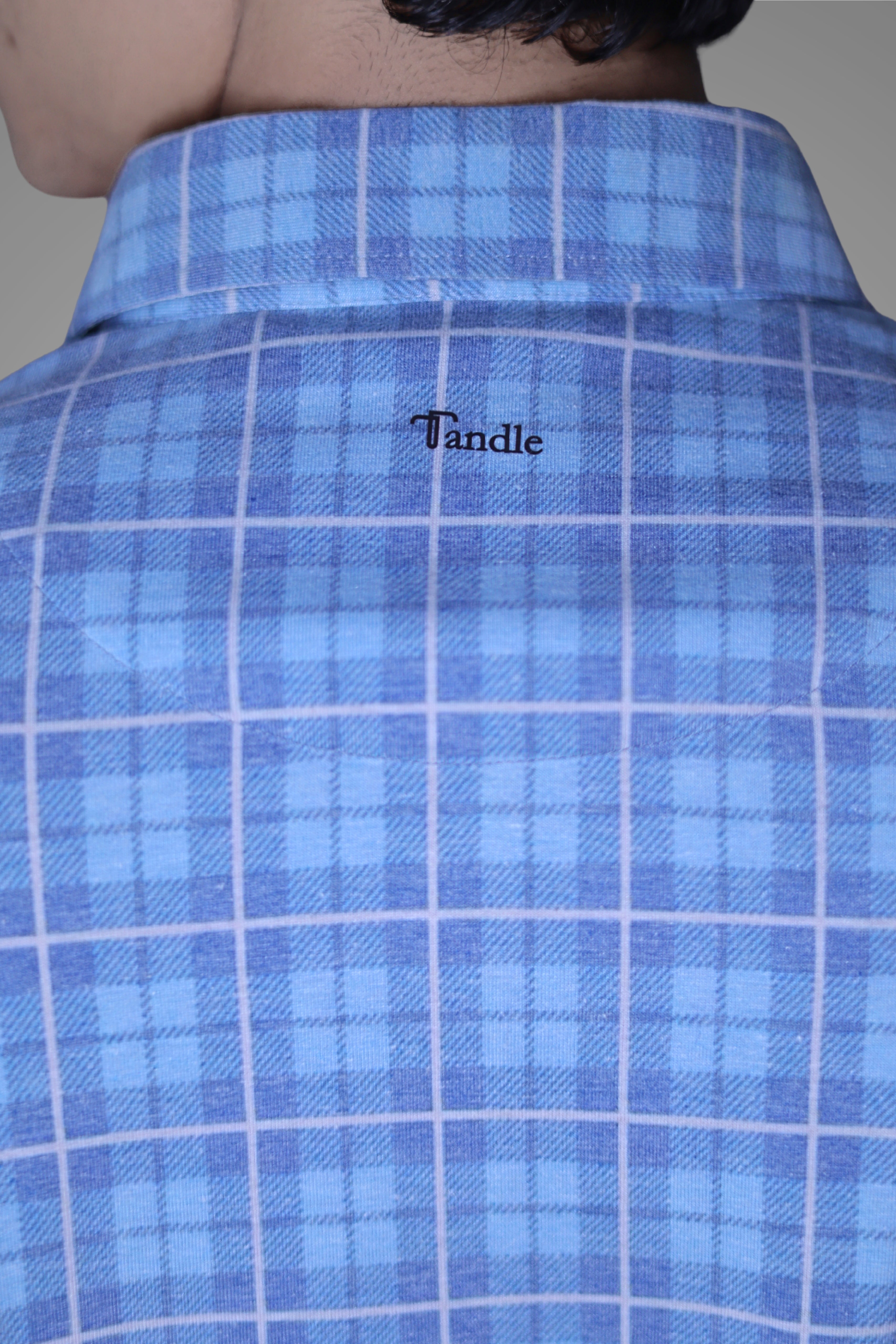 FORMAL OFFICE POLO - Blue Check Print inspired by Woven Winter Plaid
