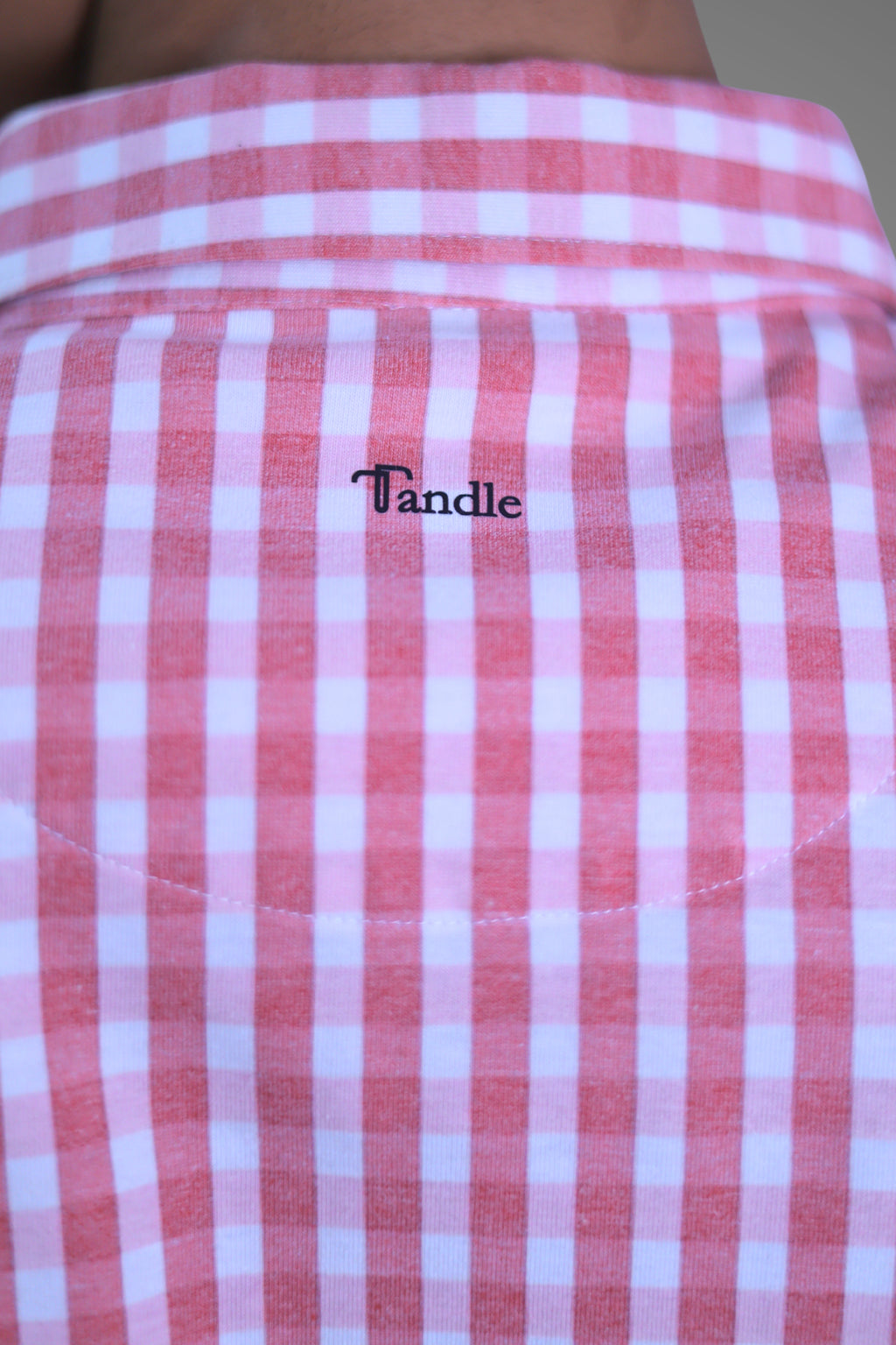 FORMAL OFFICE POLO -Pink Brick Madras Check Print inspired by Brick in the Wall