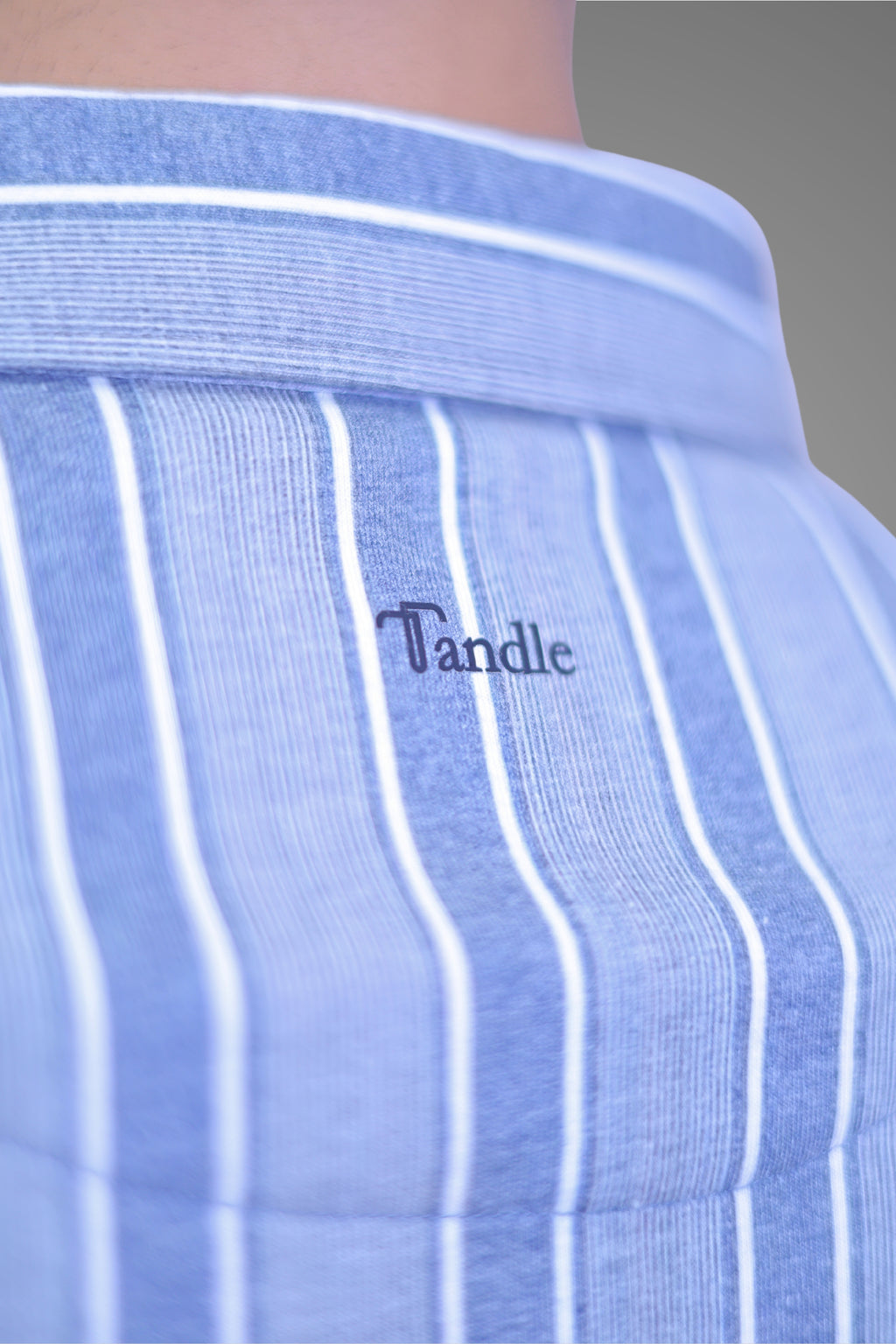 FORMAL OFFICE POLO -Grey/Blue Bold Stripes Print inspired by Monday Office Blues