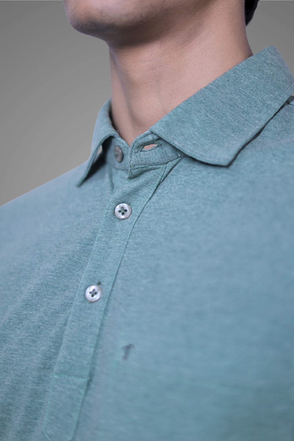 FORMAL OFFICE POLO -Dark Green Melange inspired by Retro Solid Series