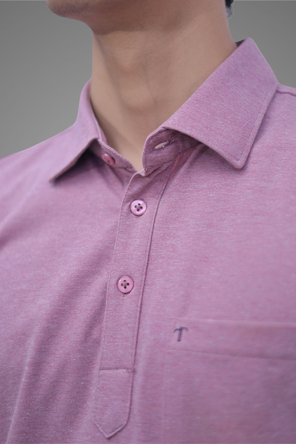 FORMAL OFFICE POLO -Light Purple Melange inspired by Retro Solid Series