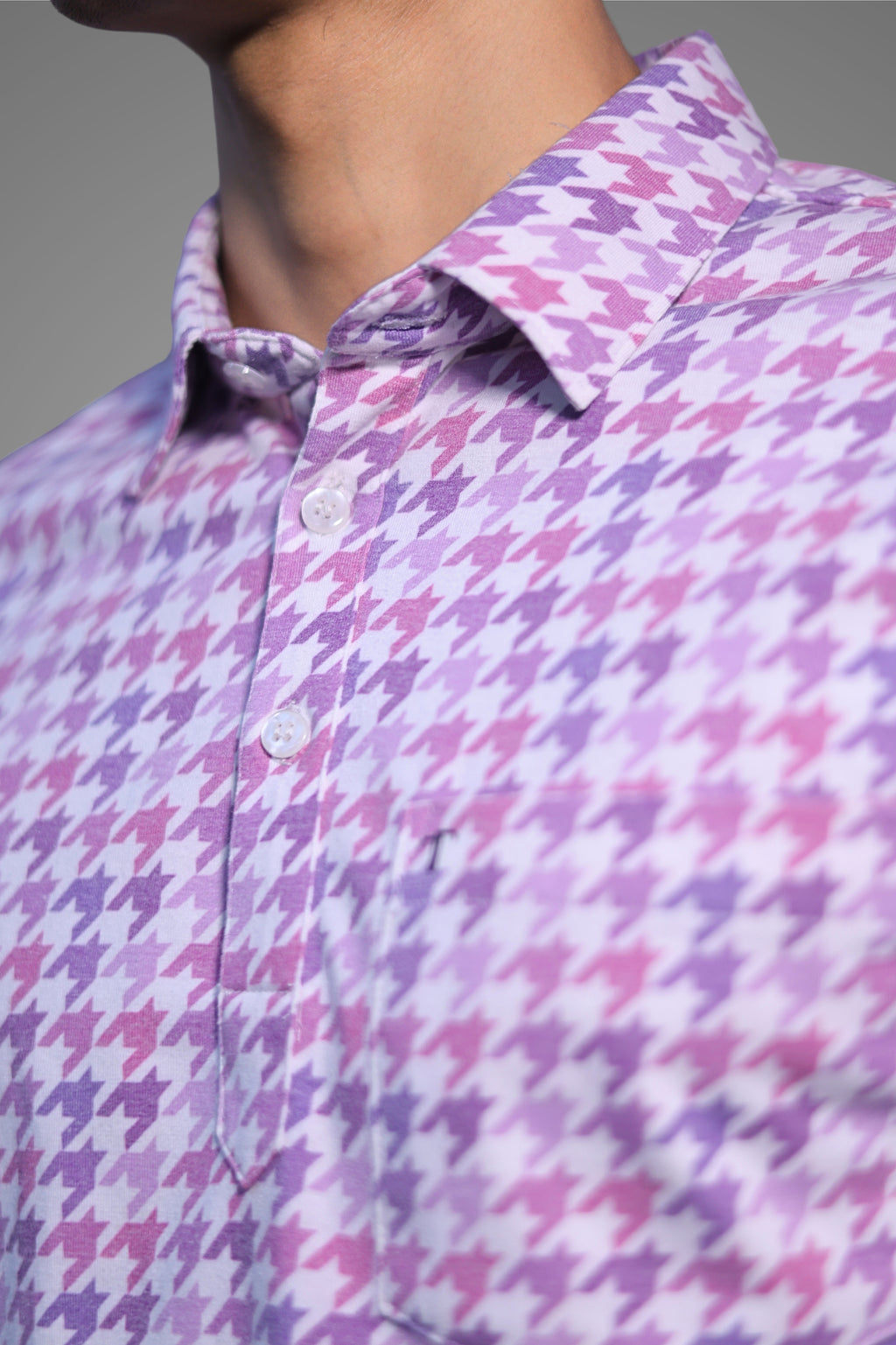 FORMAL OFFICE POLO - Purple and Pink Abstract Print inspired by Shades of Purple