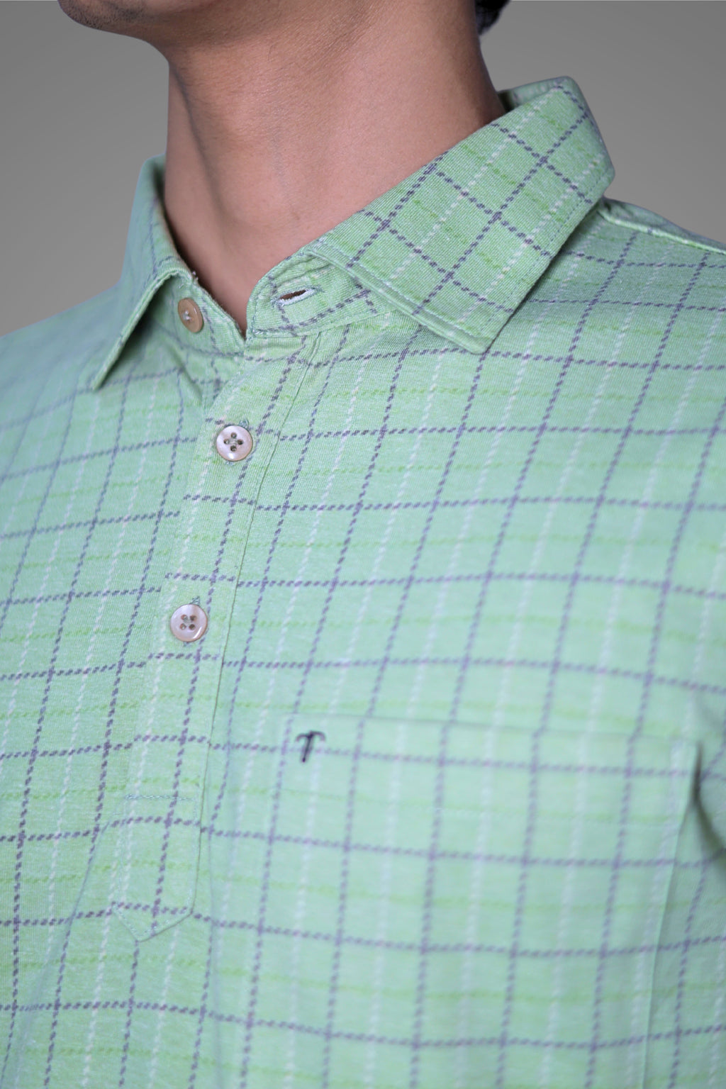 FORMAL OFFICE POLO - Classic Green Check Print inspired by Old Money