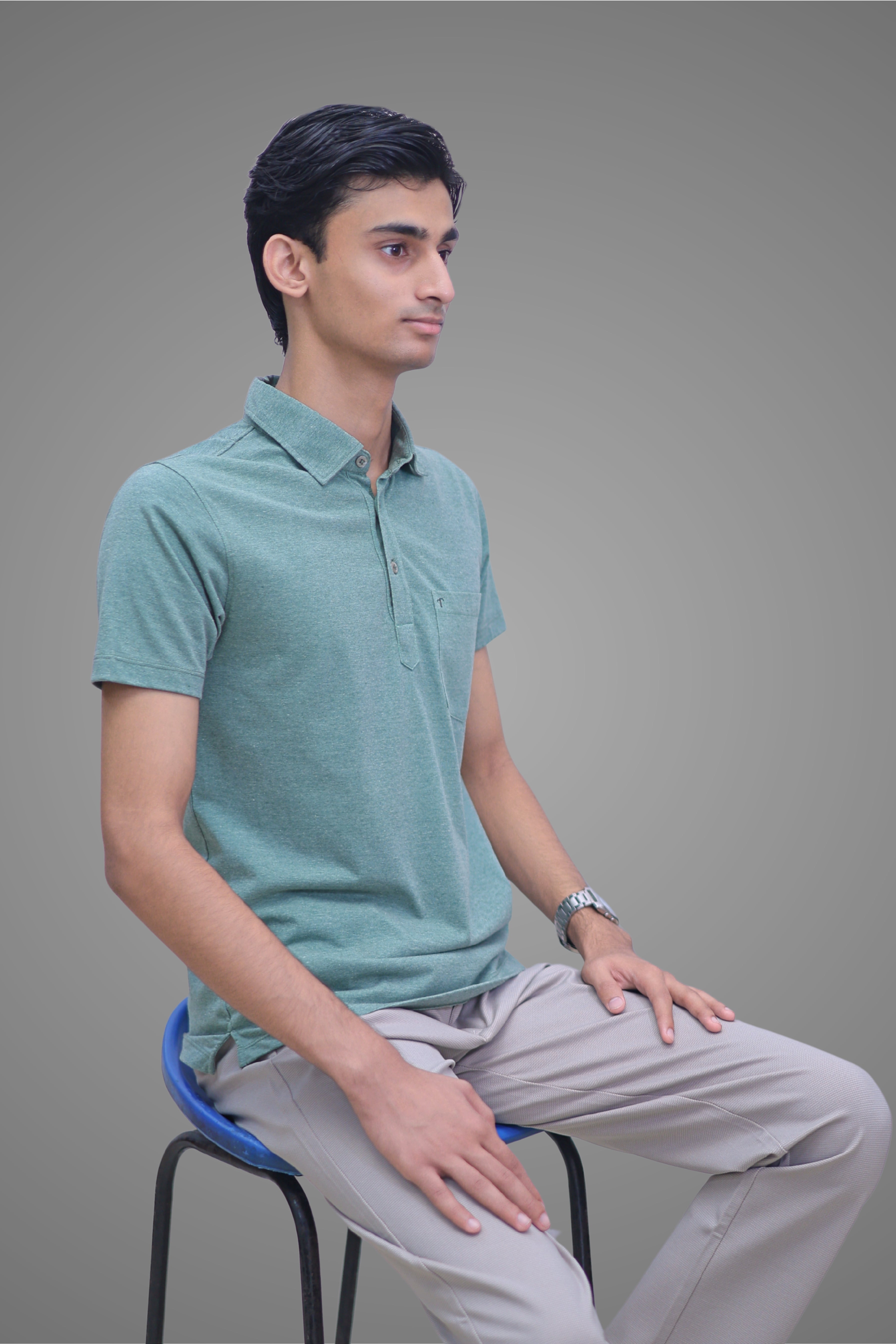 FORMAL OFFICE POLO -Dark Green Melange inspired by Retro Solid Series
